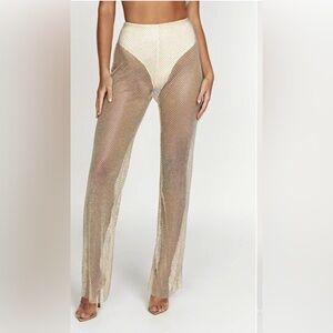 Meshki Emerson Diamante Mesh Pant - Cream